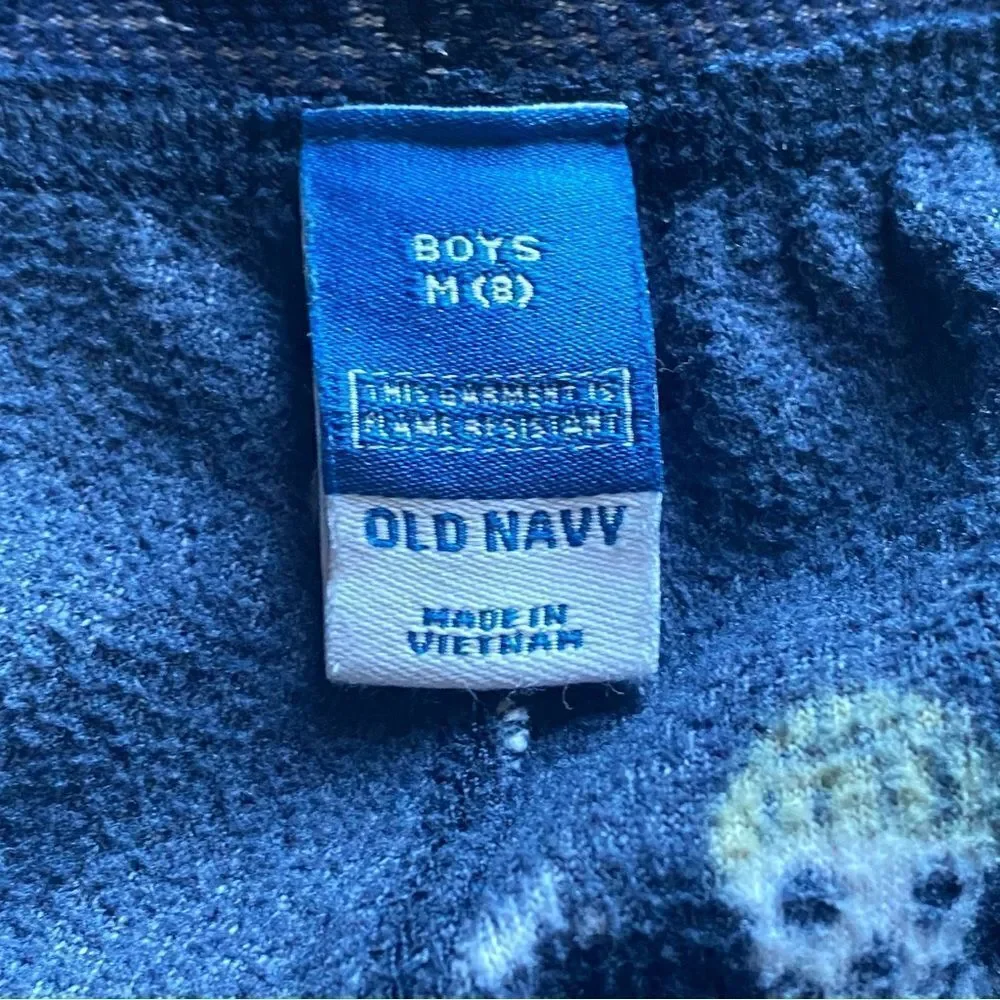 Old Navy Fleece Pajama Pants Navy Skeleton Medium Boys Casual